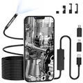 Pancellent 5,5MM 1920P Schlangen-Inspektions-Endoskop,Typ-C-Endoskop, Scope-Kamera mit 6 LED-Leuchten für Android- und iOS-Smartphones, iPhone, iPad, Samsung 5M