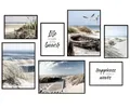 Hyggelig Home Poster Strand - Premium Poster Set OHNE & MIT Rahmen - 7 Wandbilder Ocean, Meer (Set, 7 St), Collage Ostsee, Qualitätsdruck auf dickem Papier