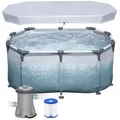 BESTWAY Eisbad Badewanne Eistonne Eiswanne Frame Pool 431  Liter mit Filterpumpe