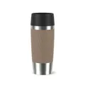 Emsa Travel Mug Classic Twist Isolierbecher 0,36 Liter, Comfort-Schraubverschluss, Quick-Press, auslaufsicher, spülmaschinenfest, 4h warm, 8h kalt, braun, N2025300