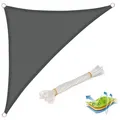 Woltu Sonnensegel, wasserabweisend Sonnenschutz,Polyester grau 360 cm x 510 cm x 360 cm