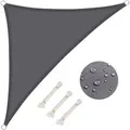 WOLTU Sonnensegel Sonnenschutz PES Windschutz UV Schutz Grau 3,6x3,6x5,1 m