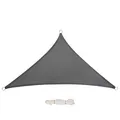 WOLTU Sonnensegel Dreieck 3,6x3,6x5,1m Grau wasserabweisend Sonnenschutz Polyester Windschutz mit UV Schutz für Garten Terrasse Camping