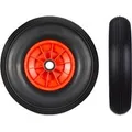 Relaxdays Schubkarrenrad Vollgummi Schwarz Rot Pannensicher 33 cm x 9 cm 1,4 kg