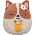Jazwares SQJW7519A; SQCR05393 - Squishmallows Regina der Corgi mit Ananasgetränk - 19 cm (7,5")