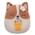 Squishmallows SQCR05393 - Regina der Corgi mit Ananasgetränk 19 cm, offizielles Jazwares Plüsch, superweiches Kuscheltier