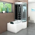 Kombination Badewanne Dusche K55-L33-EC Duschtempel 170x100 cm - Schwarz