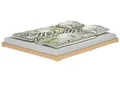 ERST-HOLZ Futonbett Breites Bodenbett Doppelbett Buche Massiv 160 x 200 cm, Buche farblos lackiert
