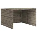 vidaXL Mähroboter Garage, Rasenroboter Überdachung mit Stahlrahmen, Wetterfest Dach Unterstand für Rasenmäher, Rasenmähroboter Garage, Grau 86x90x52/57cm Poly Rattan