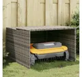 vidaXL Mähroboter-Garage, Mähroboter-Garage Grau 86x90x52/57 cm Poly Rattan