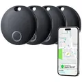 S&T Design AirTag alternative für Koffer Hunde Schlüssel Tracker kompatibel mit Apple Wo Ist iOS GPS-Tracker Wasserdicht MFi  Schwarz
