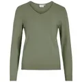 Vila Strickpullover Dünner Strickpullover Basic Stretch VIRIL VIRIL V-NECK L/S KNIT TOP - NOOS grün S (36)