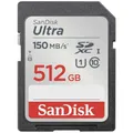 SanDisk SDXC Ultra 512GB (Class 10/UHS-I/150MB/s) SDXC-Karte 512 GB UHS-Class 1 Wasserdicht, stoßsicher