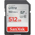 SanDisk Ultra 512 GB SDXC Speicherkarte (2022) bis 150 MB/s, C10, U1 SDSDUNC-512G-GN6IN