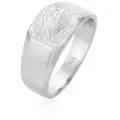 Kuzzoi Siegelring Basic Siegelring Herren Quadrat Matt 925 Silber silberfarben 66 mm