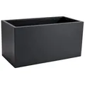 VIVANNO Maxi Pflanztrog, Fiberglas Pflanzgefäß, Rechteckig, Anthrazit, 30x60x30 cm - Robust für Außenbereiche