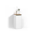 Livinity Badschrank Paolina, Weiß/Artisan, 40.2 x 88.2 cm mit Wäschkorb