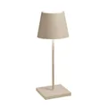 Zafferano, Poldina Pro Mini Lampe, Kabellose, Wiederaufladbare Tischlampe mit Touch Control, Auch für den Außenbereich Geeignet, Dimmer, 2200-3000 K, Höhe 30 cm, Farbe Sand