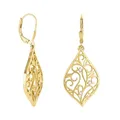 SOFIA MILANI - Damen Ohrringe 925 Silber - vergoldet/golden & mit Zirkonia Steinen - Blatt Ohrhänger - E2071