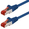 Netzwerkkabel Cat.6 blau 1,5m S/FTP PiMF 250MHz DSL LAN Patch-Kabel 1:1