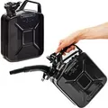 BW Kraftstoffkanister Metall Benzinkanister 2x 5 Liter mit Ausgießer Schwarz RAL 9005 TÜV-geprüft und UN-Zulassung Made in Europe