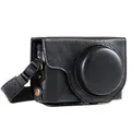 MegaGear MG1258 Panasonic Lumix DC-TZ95, DC-TZ90 Ever Ready Leder Kamera-Case mit Trageriemen - Schwarz