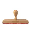 Großer Holzstempel 14x5 cm mit eigenem Text und Logo personalisieren - Stempel selbst gestalten mit eigenen Motiven - optional mit Stempelkissen