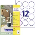 AVERY Zweckform L3416-10 Runde Etiketten (120 Klebepunkte, Ø60mm auf A4, runde Aufkleber zum Bedrucken, selbstklebende Produktetiketten, permanent haftende Marmeladenetiketten) 10 Blatt, weiß