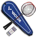 Victor Badminton Set Ultramate 6 rot | 2 Badmintonschläger + 3 Bälle + Hülle