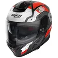Nolan N80-8 Starscream N-Com Helm, schwarz-weiss-rot, Größe XS für Männer