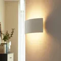 Lindby Gips Wandlampe weiß, bemalbar, indirektes Licht Uplight & Downlight, Wand