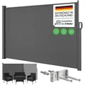 STEELSØN Seitenmarkise Zirella mit individuell einstellbarer Länge (anthrazit, 200x300 cm) Windschutz mit Griff, Sichtschutz ausziehbar, für Garten/Terrasse grau 300 cm x 200 cm