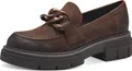 MARCO TOZZI Damen Slipper College Loafer Kettendetail Plateau 2-24705-41, Größe:40 EU, Farbe:Braun