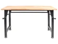 RIKTA Höhenverstellbare Werkbank, B 135 X T 60 X H 85 - 105cm, 200kg Belastung, FSC 100%, Fichte
