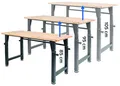 rikta höhenverstellbare Werkbank | höhenverstellbarer Arbeitstisch | ca. 135 (B) x 60 (T) x 85/95/105 (H) cm | Belastbarkeit 200 kg | FSC Holz-Arbeitsplatte