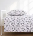 Loolay Kinderbettwäsche Set Baumwolle Baby & Kinder, 2-teilig, viele Größen IKEA Blumen BRAUN, Atmungsaktiv & hautfreundlich - perfekt für moderne Kinderzimmer!