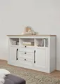 OTTO home Sideboard Ismund, aus MDF, mit Holz-Zierleiste, schwarzen Metallgriffen, Höhe 95 cm