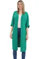 Malito - Damen Kimono - Cardigan für den Sommer - Tunika Poncho Blazer für den Alltag - Strand Party Bikini Cover Up Basic 2342 (Größe: 34-42 grün)