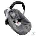 Bayer Chic 2000 708 76 Autositz für Baby-Puppen, Jeans grau, 50 cm