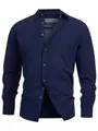 Indicode Herren INGilman Hemd kariert mit Kent-Kragen aus Baumwollmischung | Herrenhemd Männerhemd Navy, M