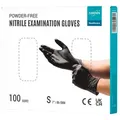 EUROPAPA Nitril-Handschuhe Medical Einmalhandschuhe Untersuchungshandschuhe (100 Stück, puderfrei ohne Latex, Gummihandschuhe) unsteril latexfrei disposible gloves schwarz S