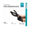 EUROPAPA 100x Nitrilhandschuhe Box Einweghandschuhe, Einmalhandschuhe, Untersuchungshandschuhe, Nitril Handschuhe, puderfrei, ohne Latex, unsteril, latexfrei, disposible gloves (S, Schwarz)