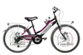 BICICLETTE CANELLINI LINCY Mädchenfahrrad MTB 24 Zoll (61 cm), 6 Gänge, schwarz/pink