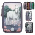 Miss Melody 3-Fach Federtasche LED Seerosen