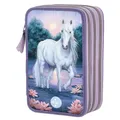 Depesche Federtasche 3-Fach Federtasche Miss Melody LED Seerosen