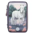 Miss Melody 3-Fach Federtasche LED Seerosen inkl. Stifte Schule Federmappe