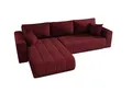 CORNERO Lara Ecksofa L-Form mit Schlaffunktion und Bettkasten – Couch L-Form fürs Wohnzimmer 3-Sitzer 280 cm x 175 cm x 85 cm (Rot, Ottomane Links)