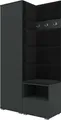 Garderoben-Set Nela I, Polstergarderobe mit Schuhschrank, Dielenmöbel-Set (Farbe: Graphit + Trinity 16 (Schwarz))