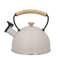 La Cafetière 1.6L Pfeifender Wasserkocher, Edelstahlrahmen mit griffigem und verbrühungssicherem Holzgriff, Induktionskochfeld-sicherer Teekessel für kochendes Wasser