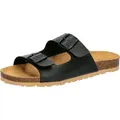 Pantolette Bioline Man Größe 43, weich gepolstert, mit Leder-Decksohle - Schwarz - 43